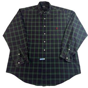 Polo Ralph Lauren Shirt Mens Size L Blackwatch Tartan Plaid Lowell Sport Cotton